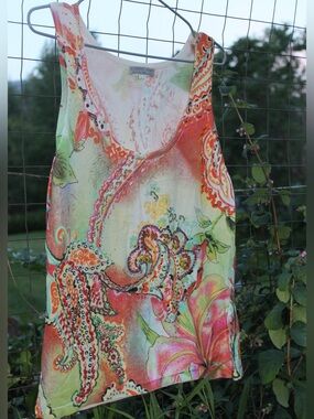 Alberto Makali Multicolor Floral Paisley Tank
